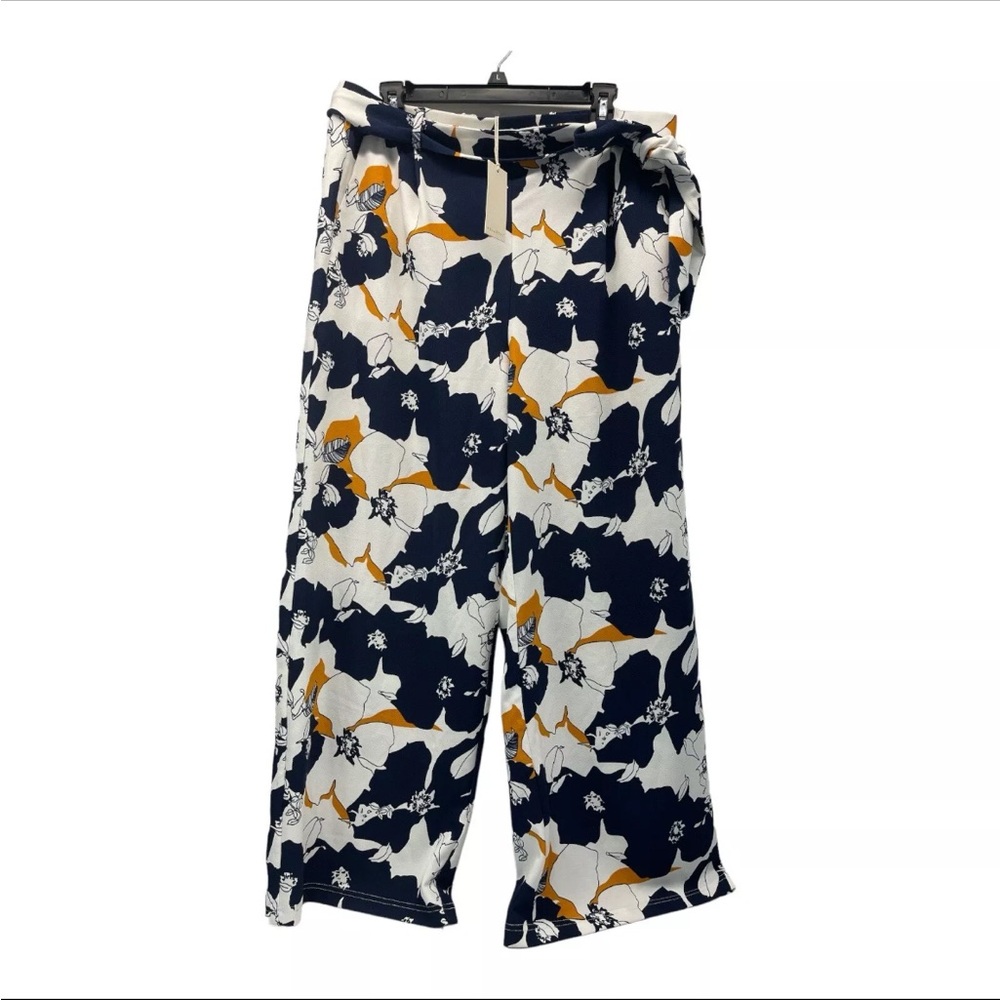 Melloday Women’s Wide Leg Belted Floral Pants